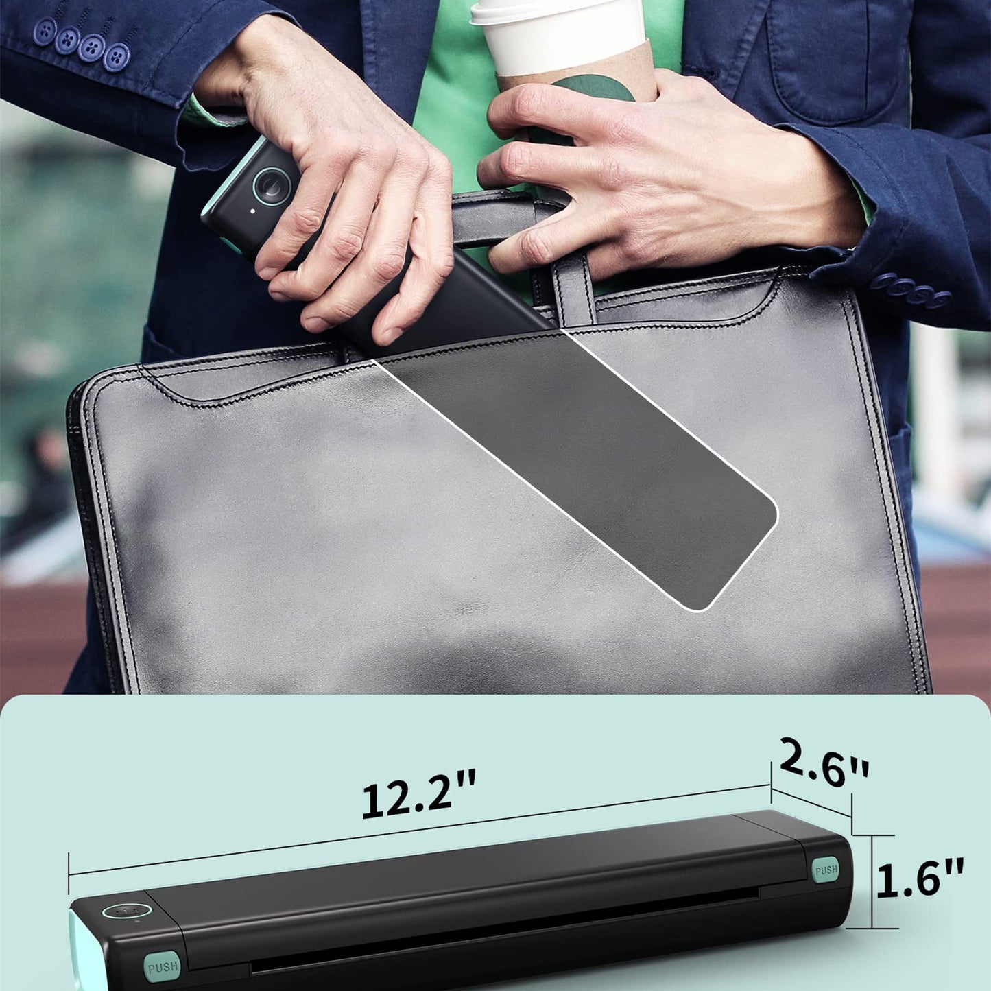 A4 Portable Printers Wireless for Travel Bluetooth-Compatible Thermal Printer, Suitable for Mobile Office,Support Tattoo Paper Phomemo M08F