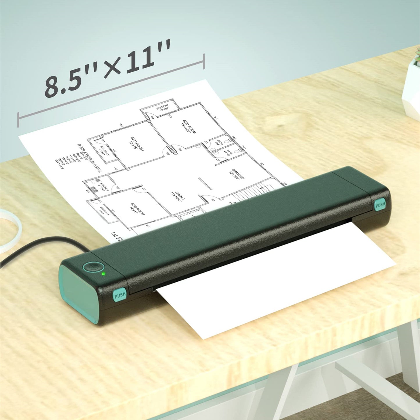 A4 Portable Printers Wireless for Travel Bluetooth-Compatible Thermal Printer, Suitable for Mobile Office,Support Tattoo Paper Phomemo M08F